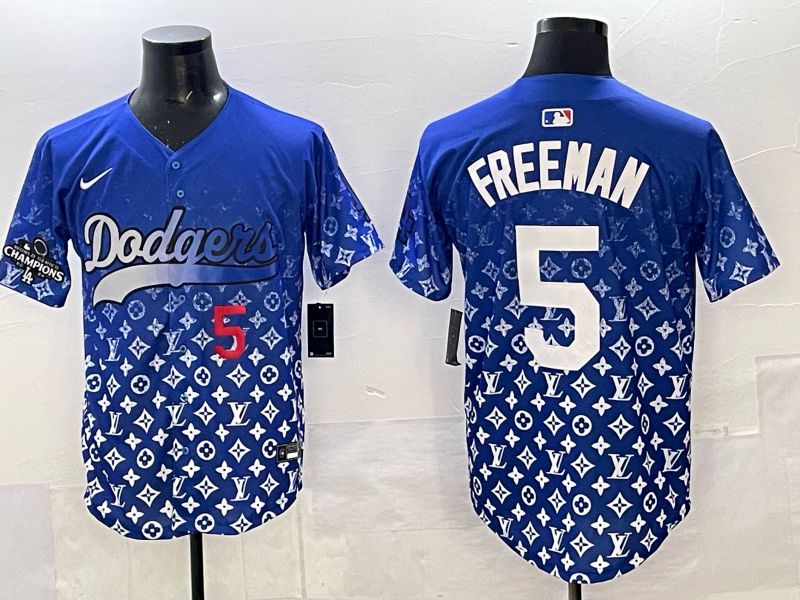 Men Los Angeles Dodgers #5 Freeman Blue Nike 2025 MLB jersey 03